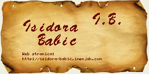 Isidora Babić vizit kartica